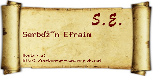 Serbán Efraim névjegykártya